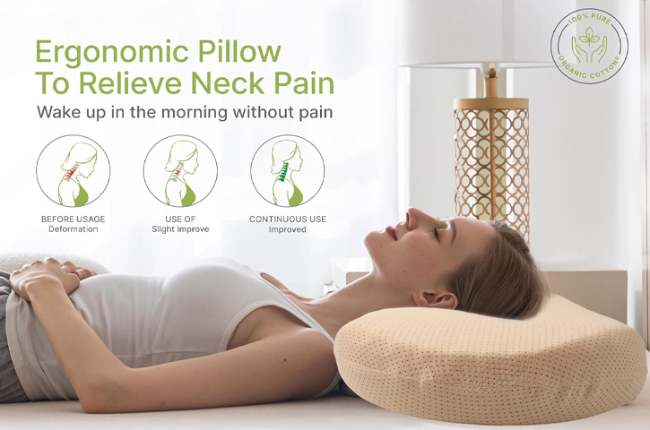 Silicone Support Pillow With Wavy Contour Design