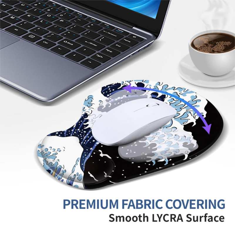 Ergonomic mouse pad, gel wrist non-slip PU base with wrist support for office homes