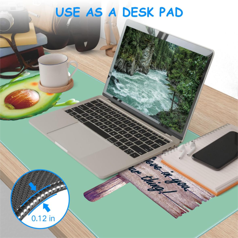 Oversized mouse pad with non-slip rubber base thick gaming mouse pad