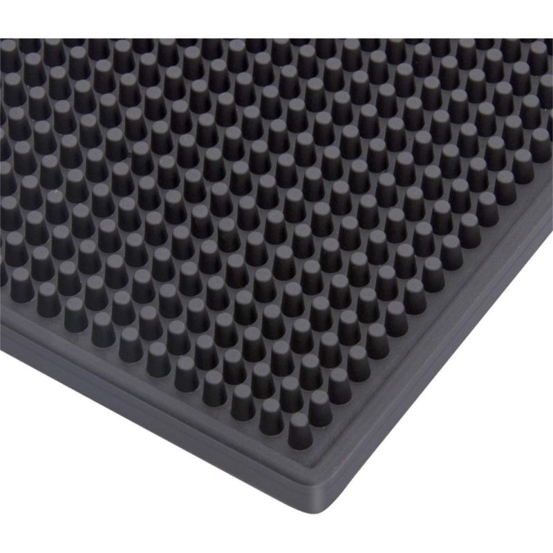 Black PVC drain pad with raised points for bars and sinks