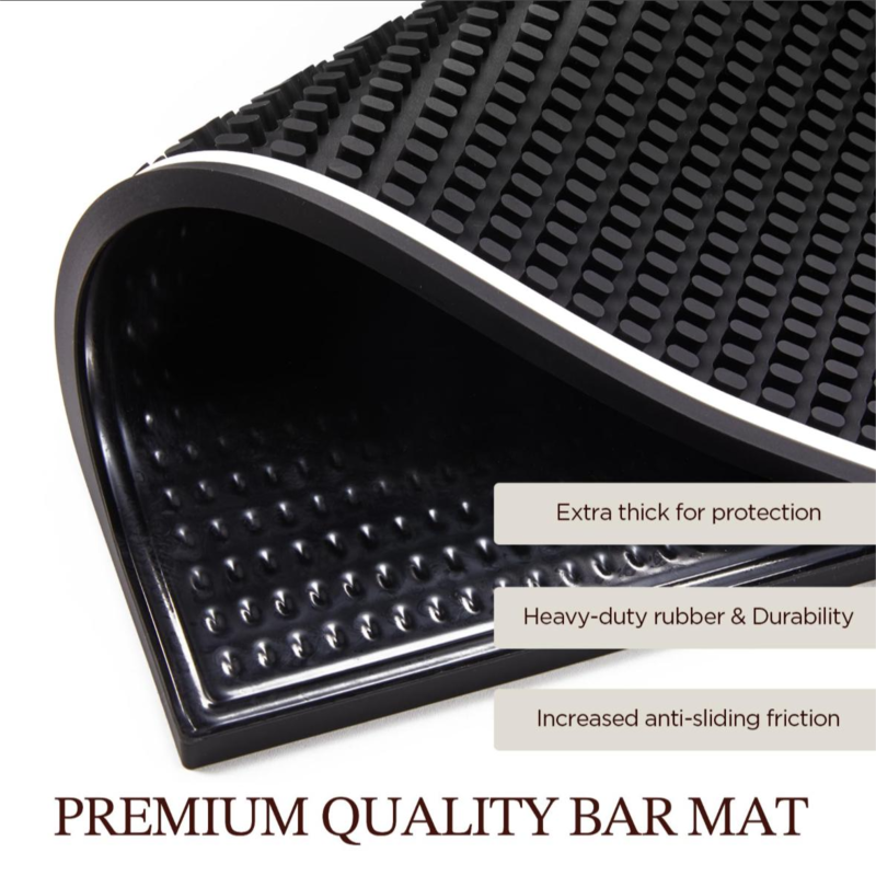 The large bar mat is stylish and beautiful to meet the needs of every bartender