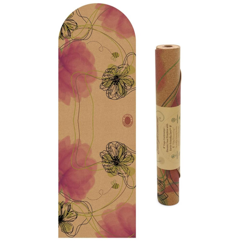 Premium natural rubber thick cork non-slip 3mm thick yoga mat provides superior support and comfort