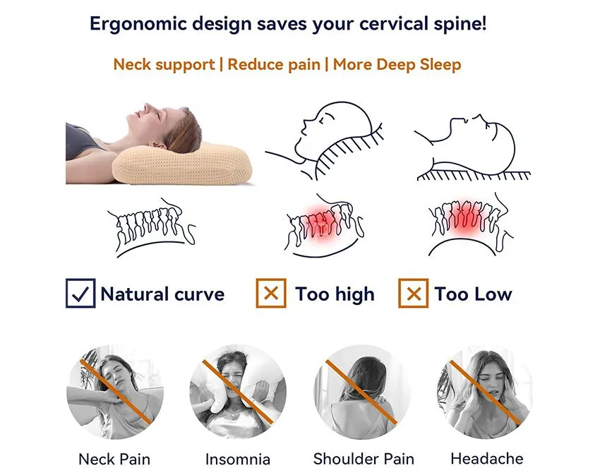 Ergonomic Silicone Pillow, Neck Support Pillow