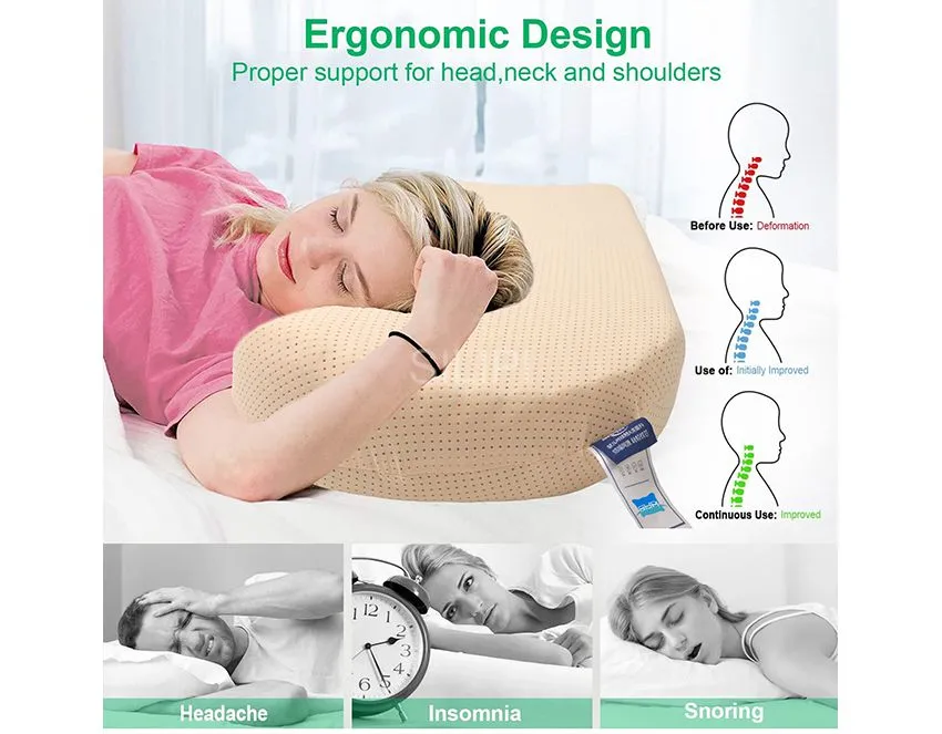 Silicone Support Pillow With Wavy Contour Design