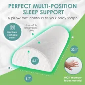 Leg support pillow, half-moon shaped pillow