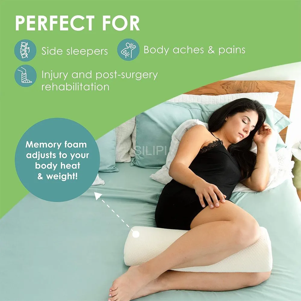 Leg support pillow, half-moon shaped pillow