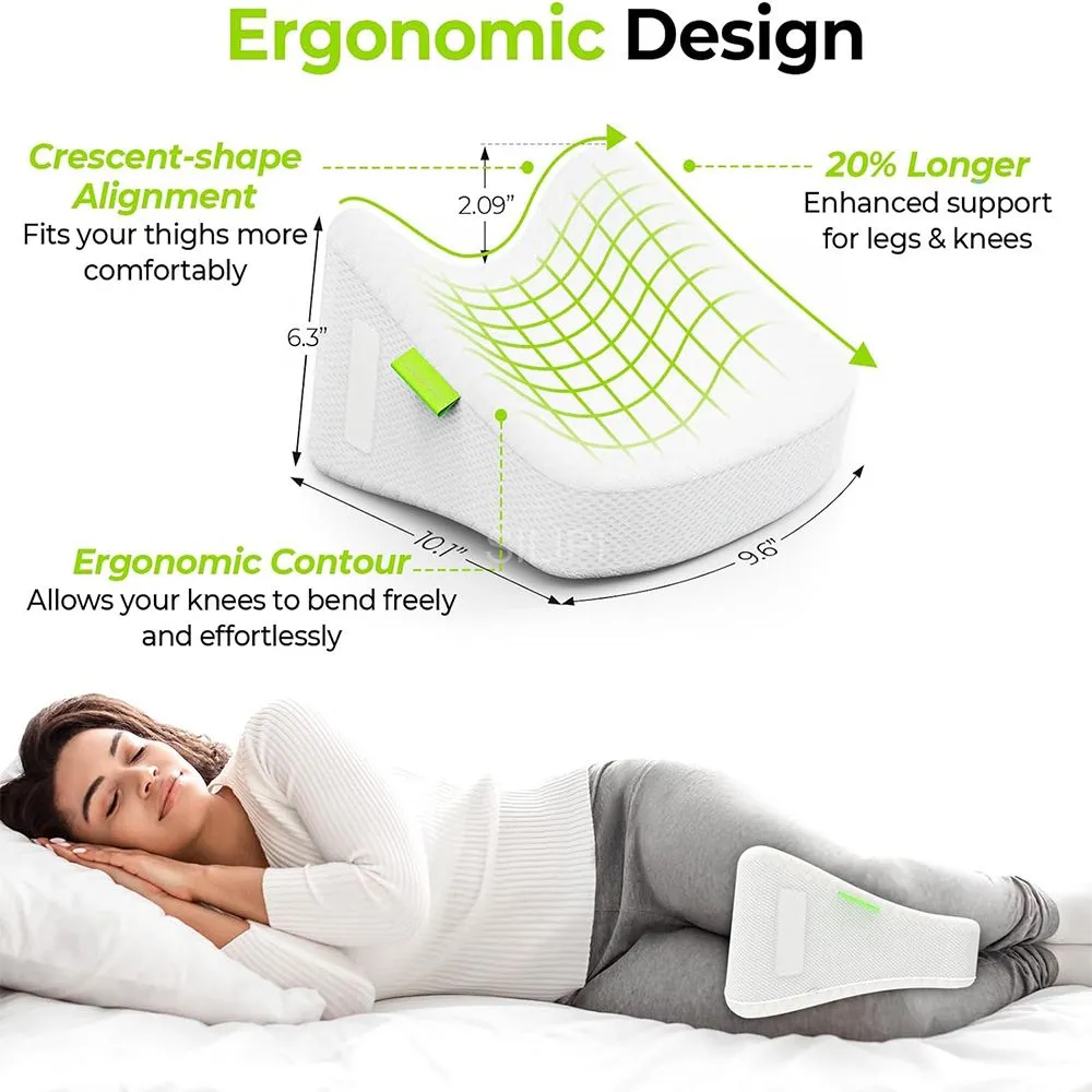 Leg Knee Pillow Memory Foam Leg Pillow with Removable Straps