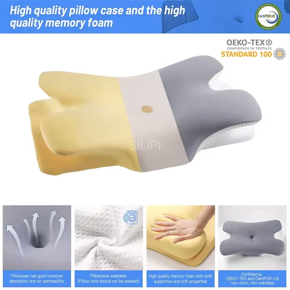 Memory Foam Neck Pillow, Ergonomic Neck Support Pillow