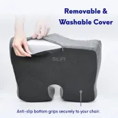 Patented pressure-relieving seat cushion for office chairs and car seats