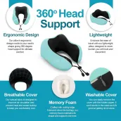 Adjustable Travel Pillow, Memory Foam Travel Neck Pillow