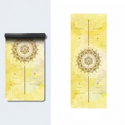 Professional anti-slip design sports rubber yellow widened pattern PU yoga mat