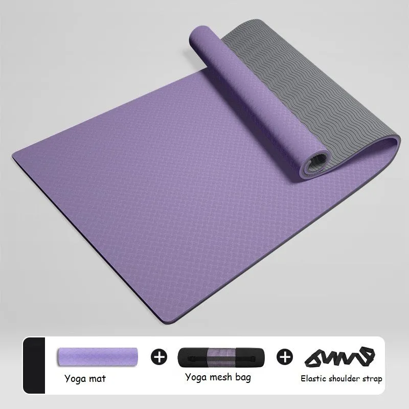 Purple TPE widened home yoga mat non-slip shock absorption