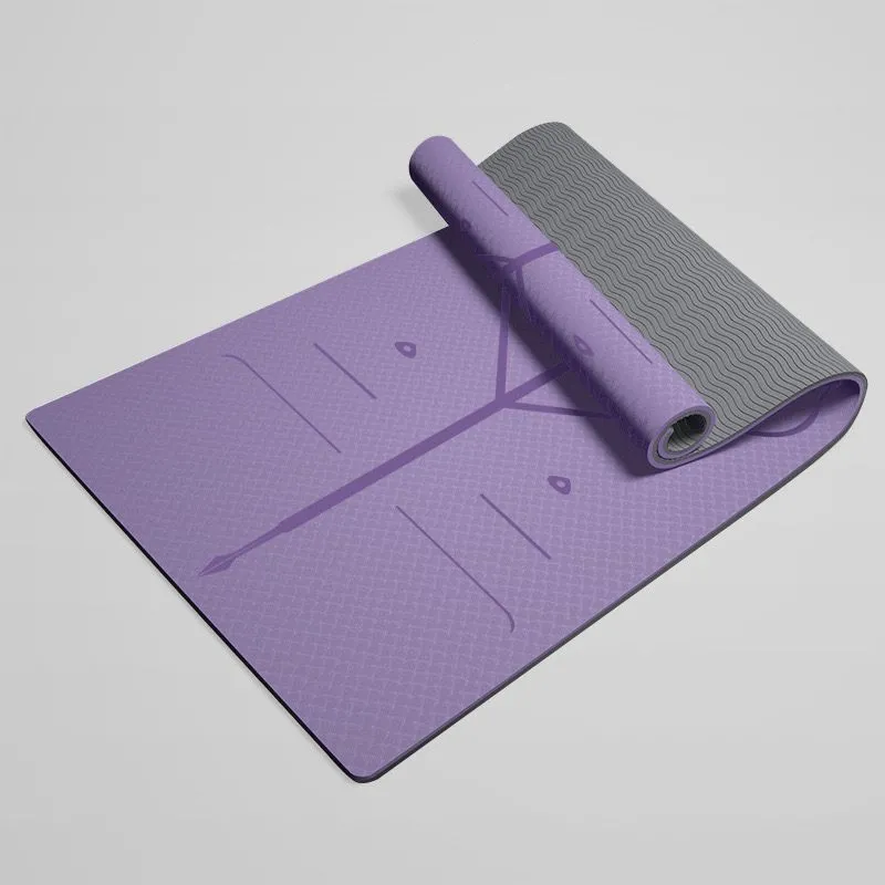 Purple TPE widened home yoga mat non-slip shock absorption