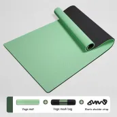 Green no pattern can be customized yoga mat TPE material wicking sweat non-slip yoga fitness dance essential