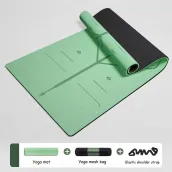 Green no pattern can be customized yoga mat TPE material wicking sweat non-slip yoga fitness dance essential