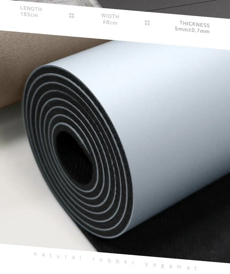 Portable ground non-toxic luxury natural rubber anti-slip shock absorption fitness mat custom printed yoga mat