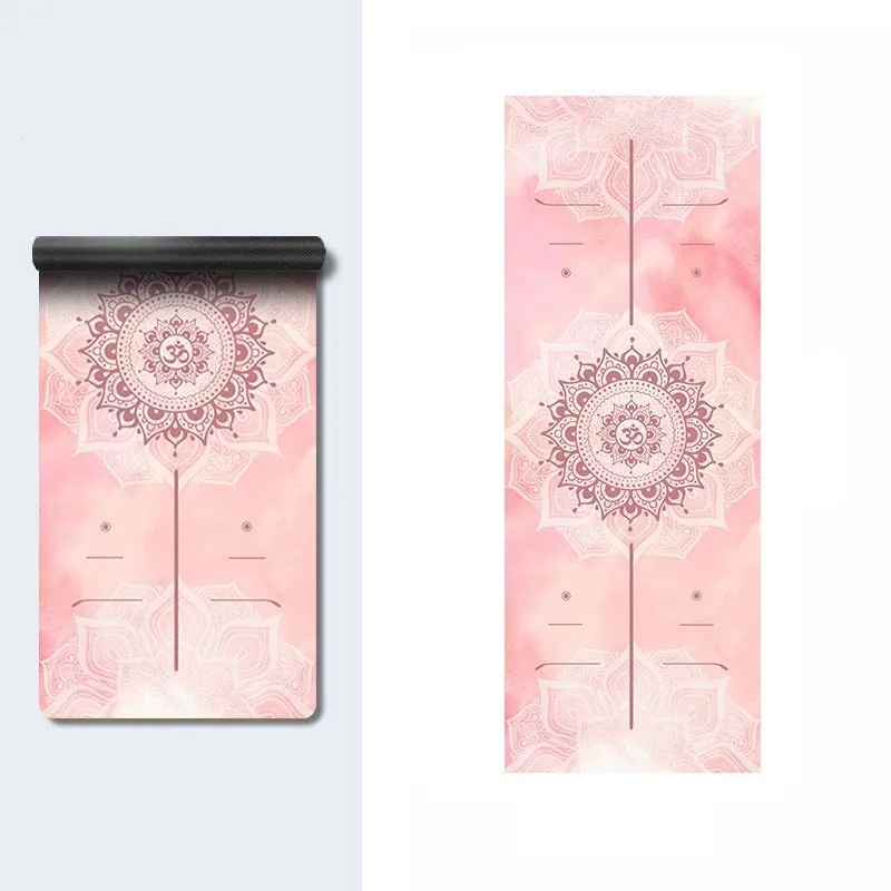 80 cm color printed body lines custom natural rubber yoga mat anti-bacterial new 4 mm yoga mat