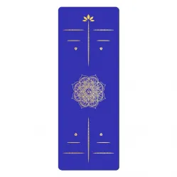 Blue custom logo 5 mm thick PU Yoga mat Large size gym home yoga mat non-slip absorbent sweat