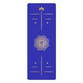 Blue custom logo 5 mm thick PU Yoga mat Large size gym home yoga mat non-slip absorbent sweat