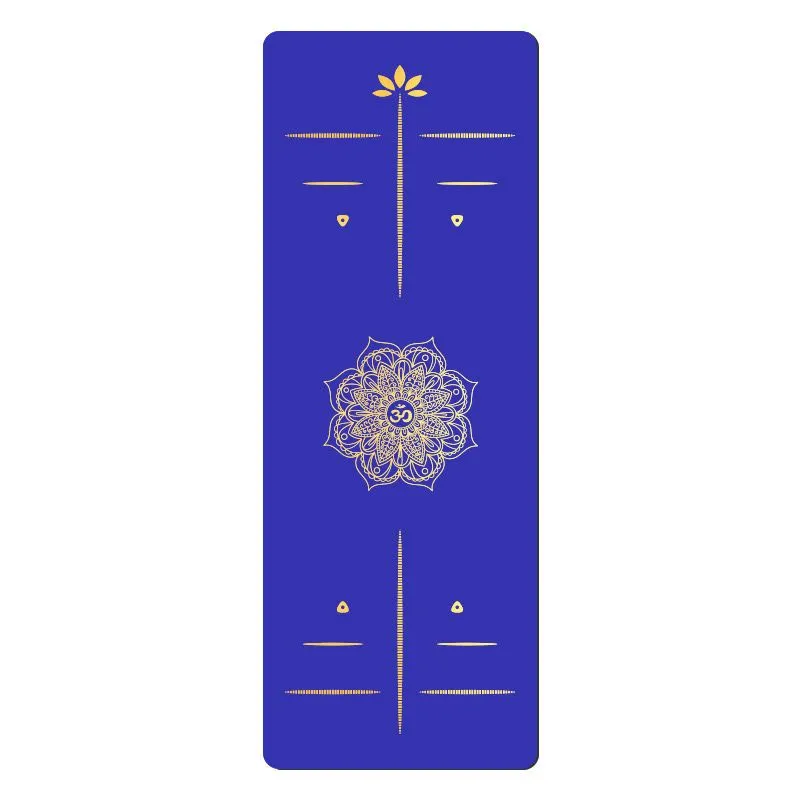 Blue custom logo 5 mm thick PU Yoga mat Large size gym home yoga mat non-slip absorbent sweat