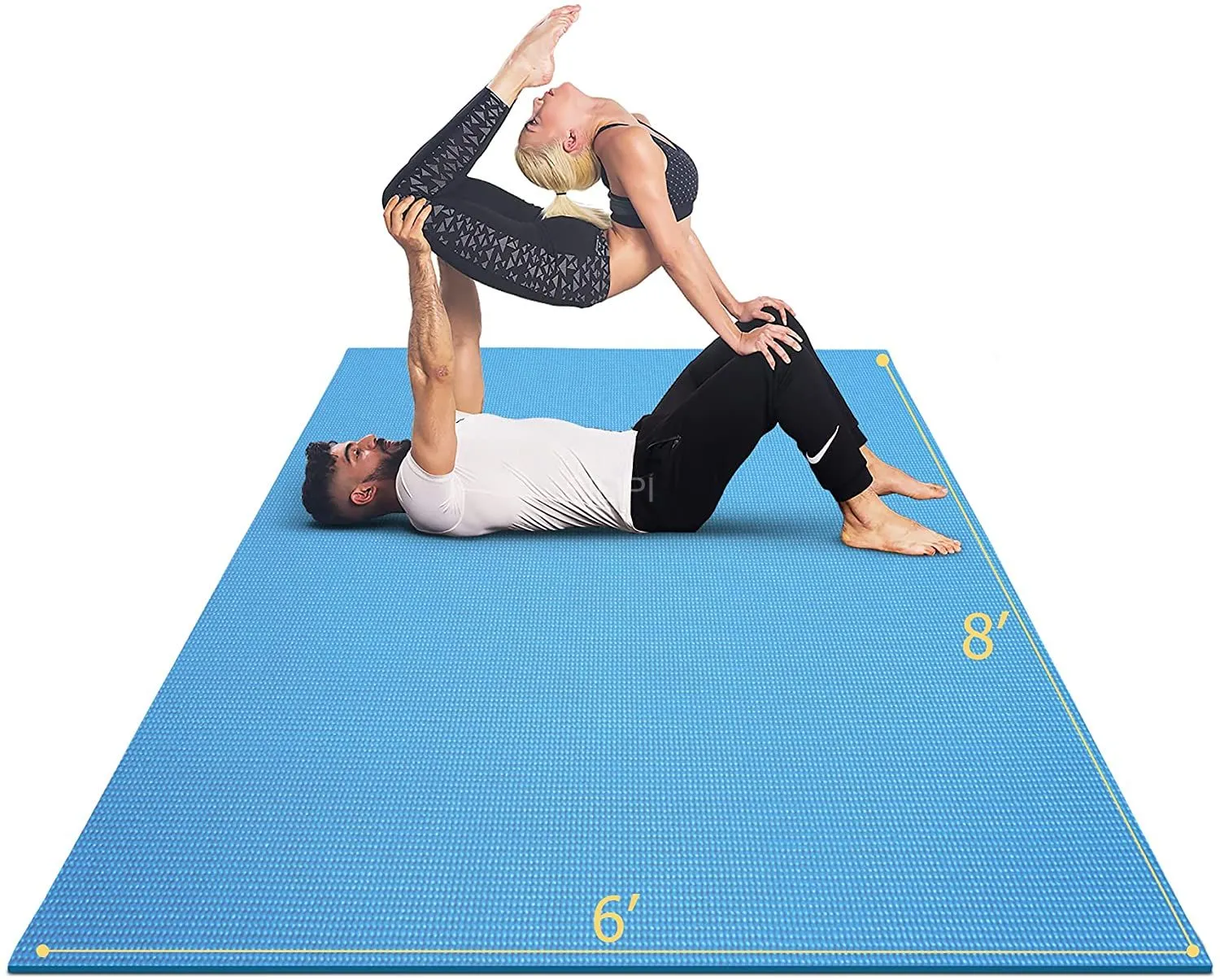 Extra Large Yoga Mat 6'x8'x7mm, Thick Workout Mats for tall man on Home Gym Flooring