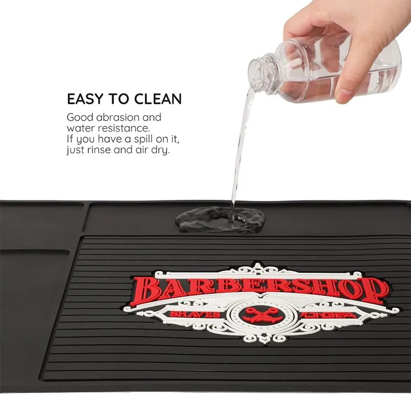 Black Barber Station Mat,Suitable for workbench scissors salon tools countertop protection mats