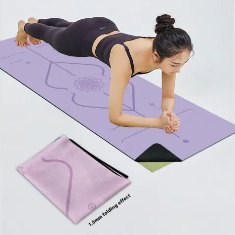 Ultra thin foldable suede rubber exercise fitness yoga mat