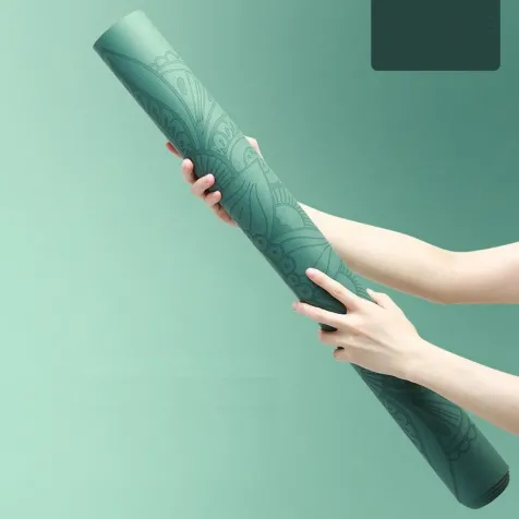 Multi-pattern dark grey ultra thin foldable rubber yoga mat waken sweat and non-slip