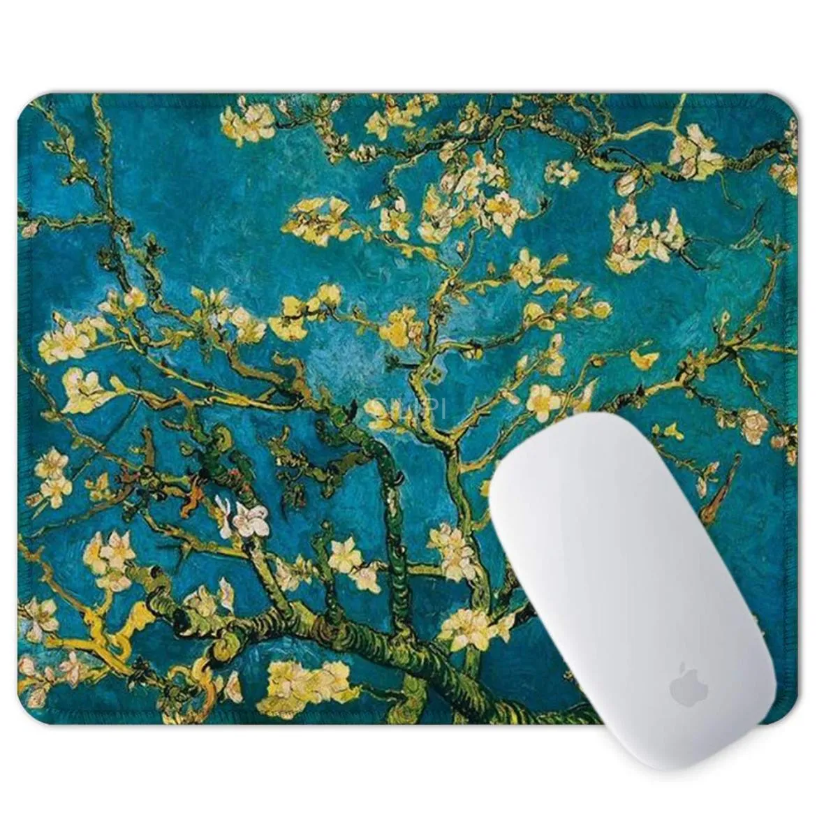 Art design blossom almond tree rectangular mouse pad