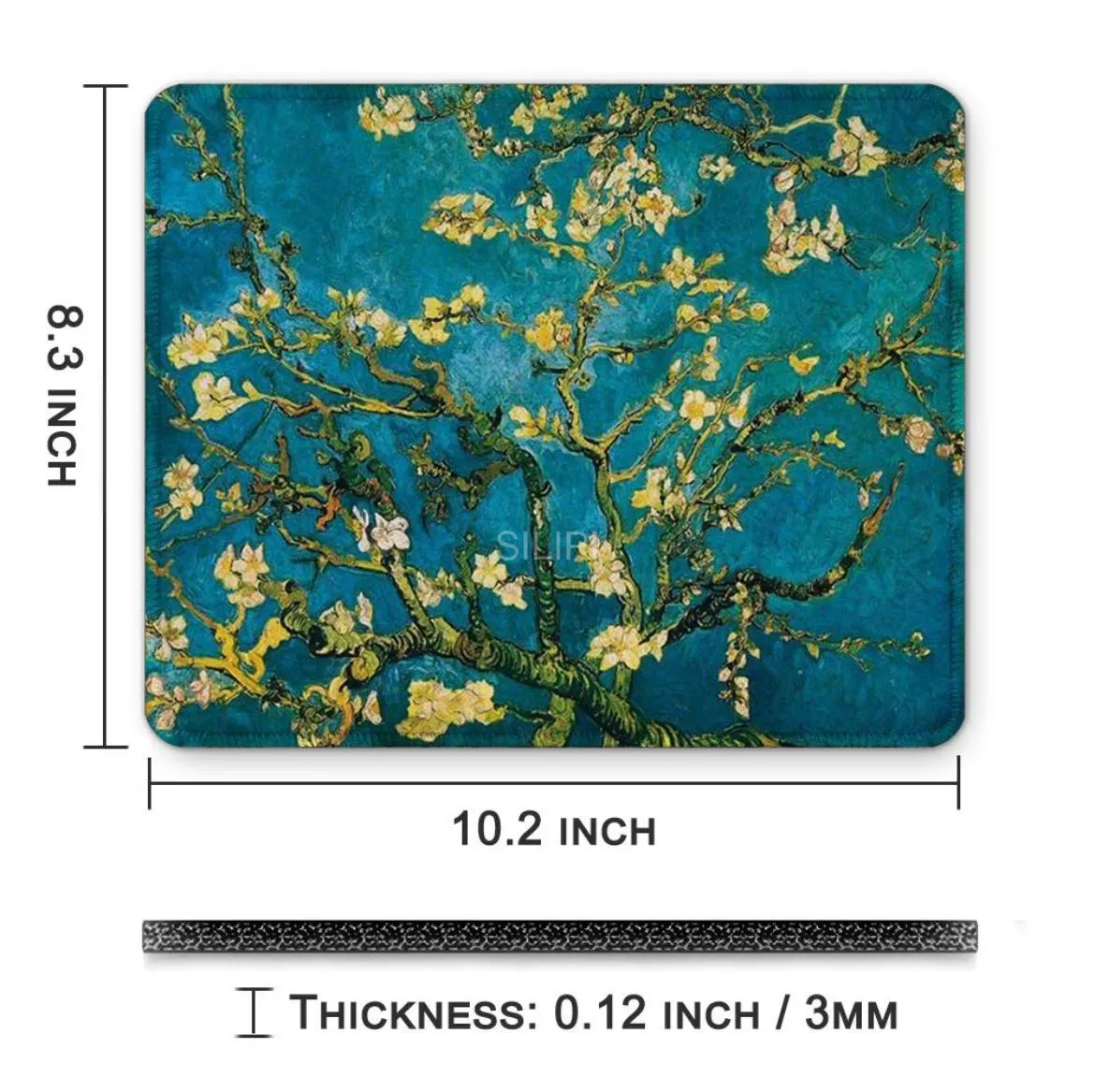 Art design blossom almond tree rectangular mouse pad