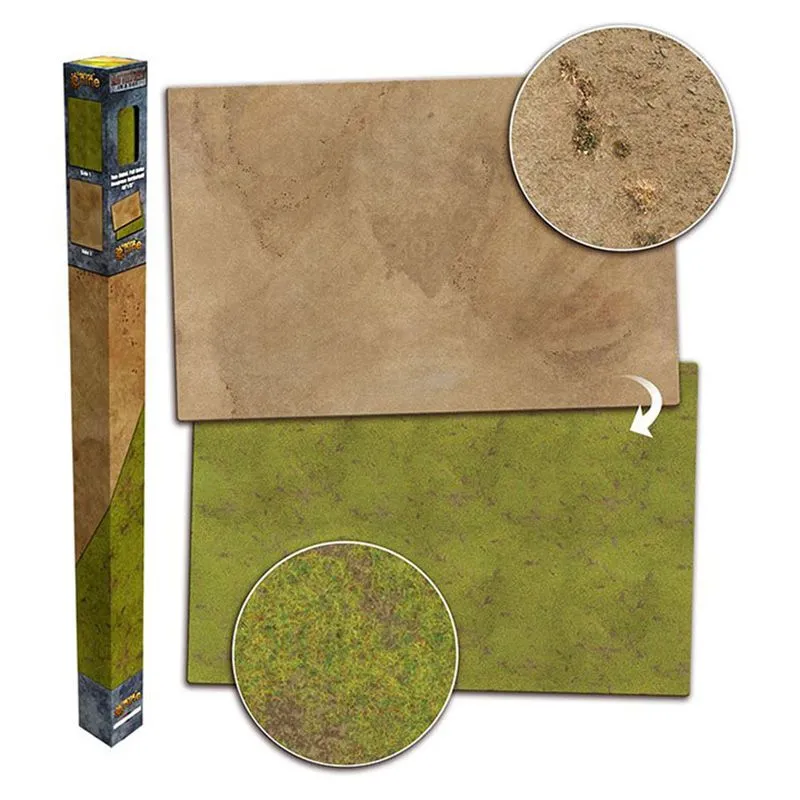 Double Sided Natural Rubber Non Slip Wargame Grass + Desert Battle Mat