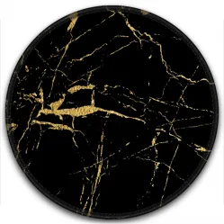 Round black marble textured mouse pad Small size 7.9 &quot;x7.9&quot;