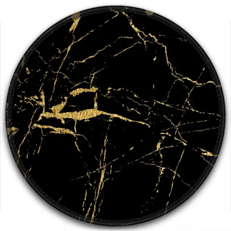 Round black marble textured mouse pad Small size 7.9 "x7.9"