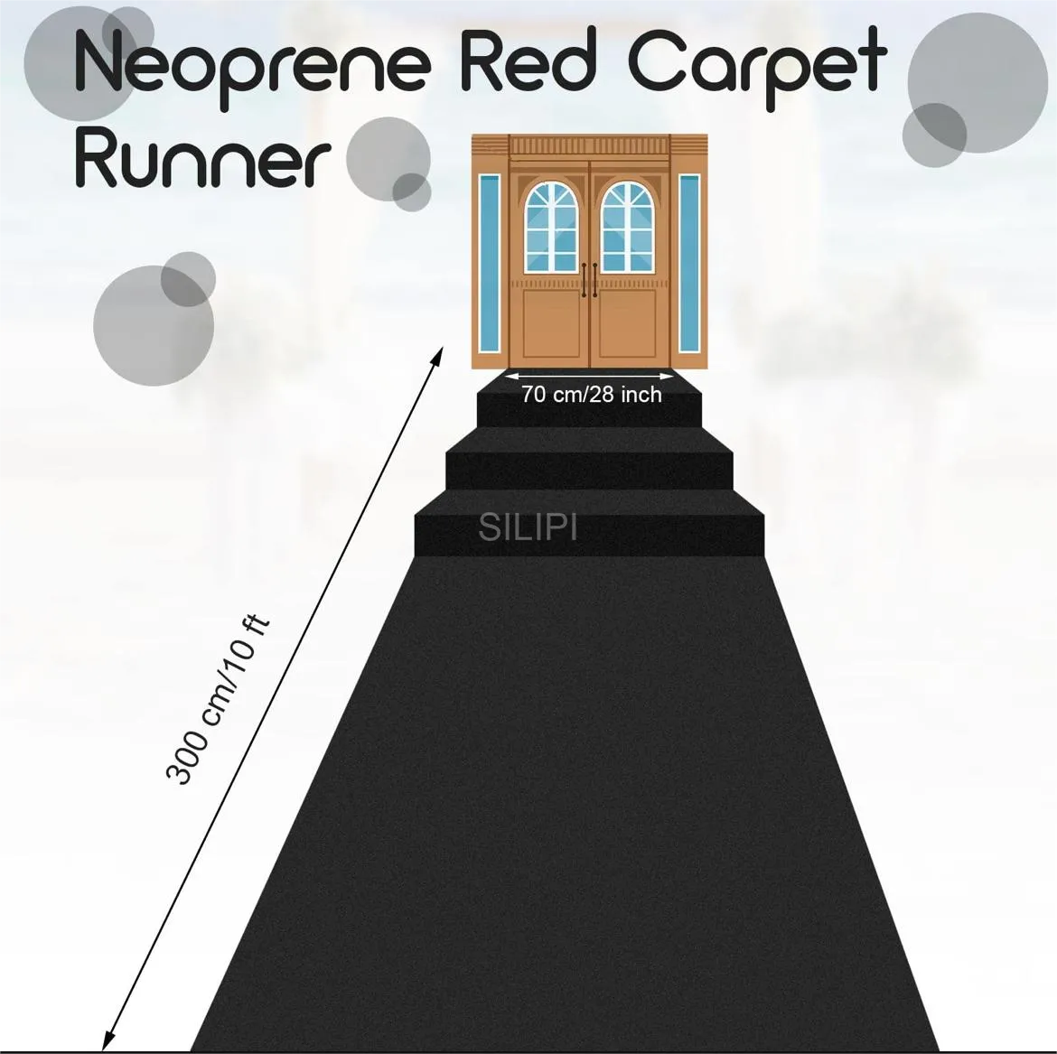 Reusable non-slip rubber running carpet for aisle wedding parties