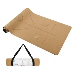 Anti Slip Natural Rubber Eco Environmental Cork Yoga Mat with Resistance Bands