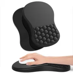 Black non-slip base massage designed ergonomic mouse pad