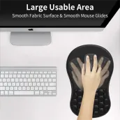 Black non-slip base massage designed ergonomic mouse pad