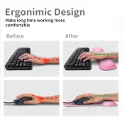 Ergonomic mouse pad wrist support and keyboard set Foam non-slip rubber base Cute mouse pad pink