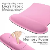 Ergonomic mouse pad wrist support and keyboard set Foam non-slip rubber base Cute mouse pad pink