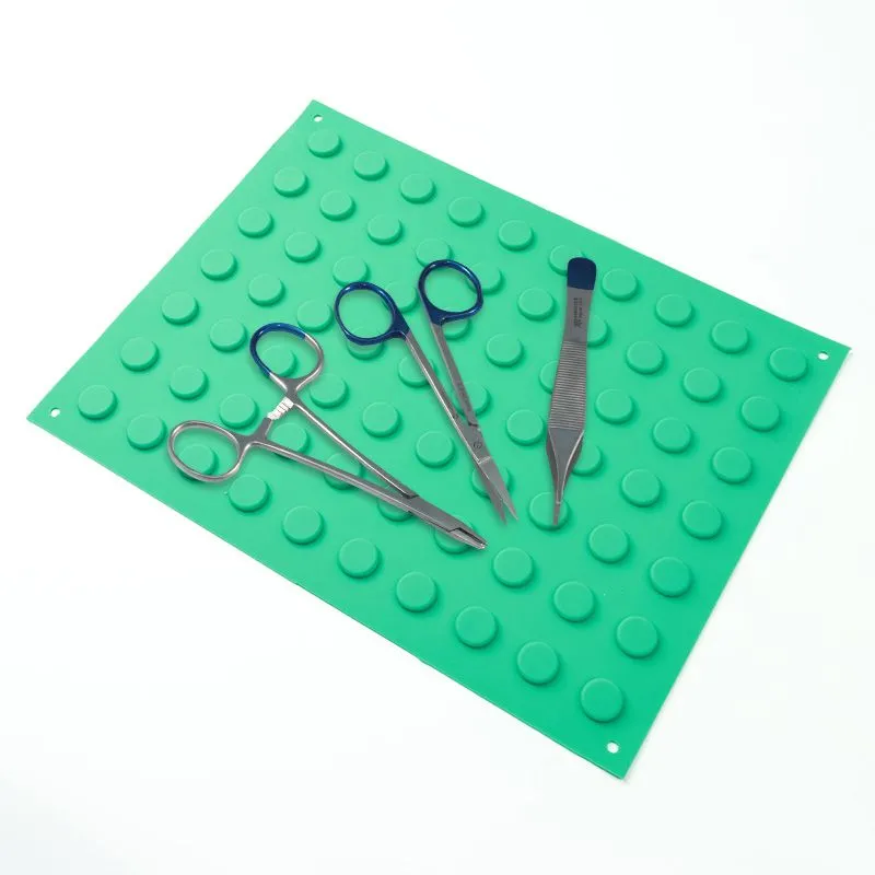 Silicone Magnetic Sterilization Tray Mat – 400mm x 300mm x 6mm, For Holding Surgical Instruments, Dental Tools, and Forceps