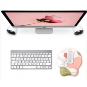 Ergonomic gel mouse pad with Wrist Rest Non-slip PU Base (Rose)