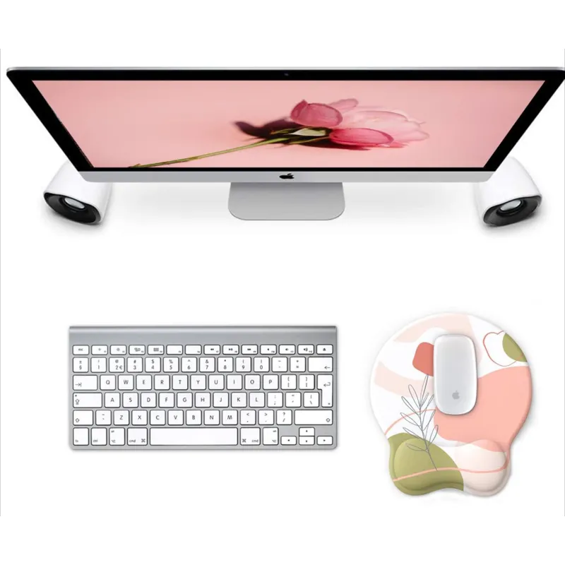 Ergonomic gel mouse pad with Wrist Rest Non-slip PU Base (Rose)