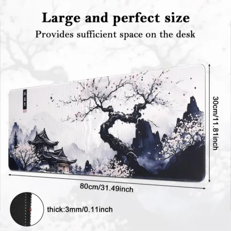 Gaming mouse pad 80 cm x 30 cm, non-slip desk mat, extended large mouse pad office and home desk mat