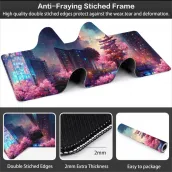 Beautiful night scene game keyboard mouse pad, non-slip rubber base table pad Waterproof mouse pad 80 cm x 30 cm