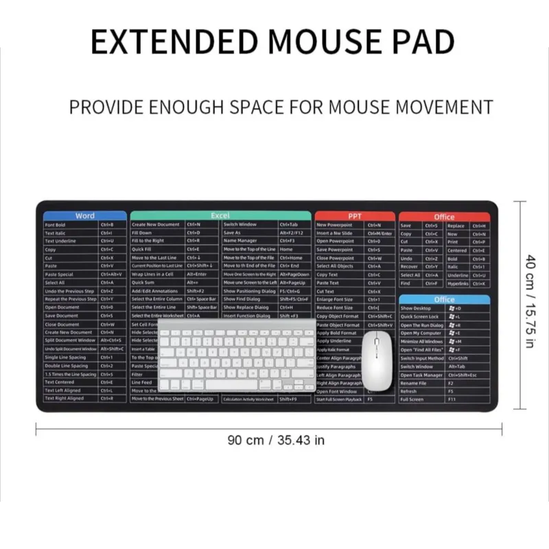 Gaming mouse pad (900 x 400 mm), large desktop pad, personalized design of enlarged mouse pad