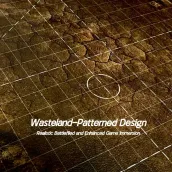 44'' x 60'' Battle Mat Gridded War-Gaming Mat for Warhammer 40K, Dungeons and Dragons, Wargame RPG and Other Tabletop Games - Made of Synthetic Leather, Wasteland Patterned