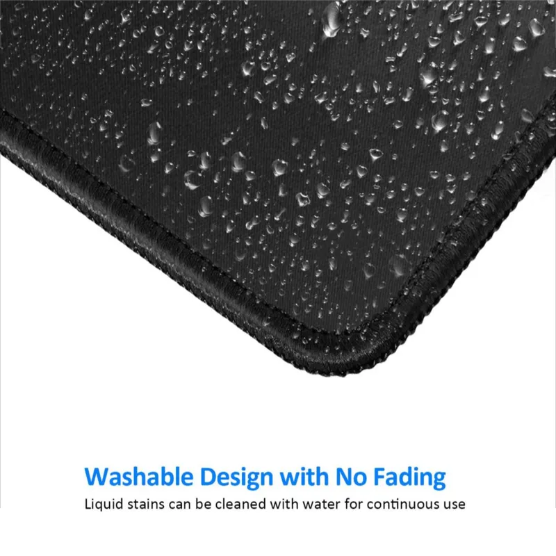 Washable computer mouse pad with non-slip rubber base, high quality texture