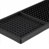 Black 60 x 8 cm PVC drain pad with raised points for bars and sinks