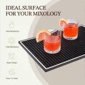 Rubber countertop home bar mat - for mixing, glass drying and spill-proofing