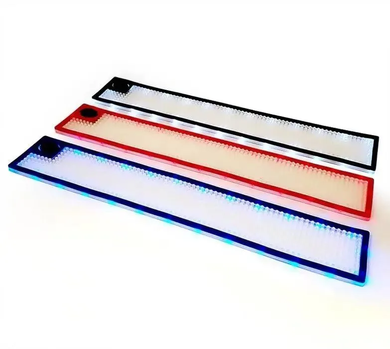 Rectangular, square, round can be customized size brand pattern soft PVC material bar LED bar mat